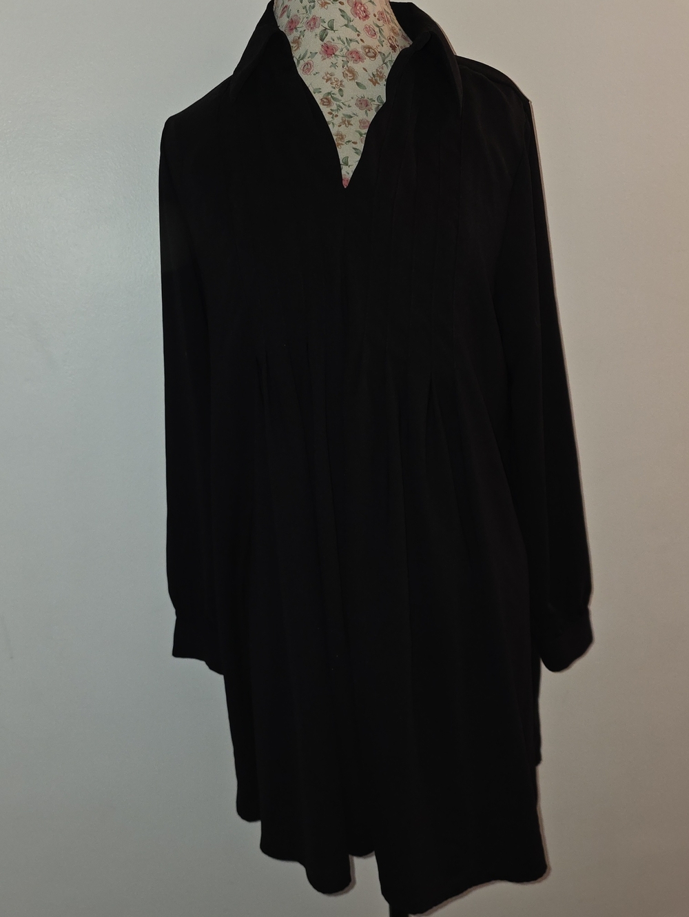 Nine West Black Long-Sleeve Midi Dress